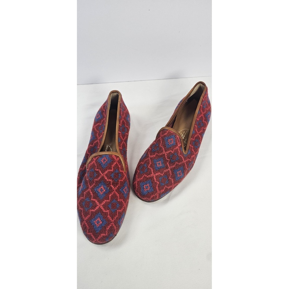 Stubbs & Wootton Woven Geometric Diamond Lattice Slippers Loafers Shoes 6.5 $575